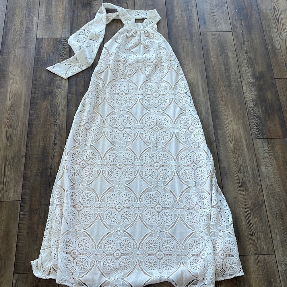 White Lace Judith March Maxi Dress